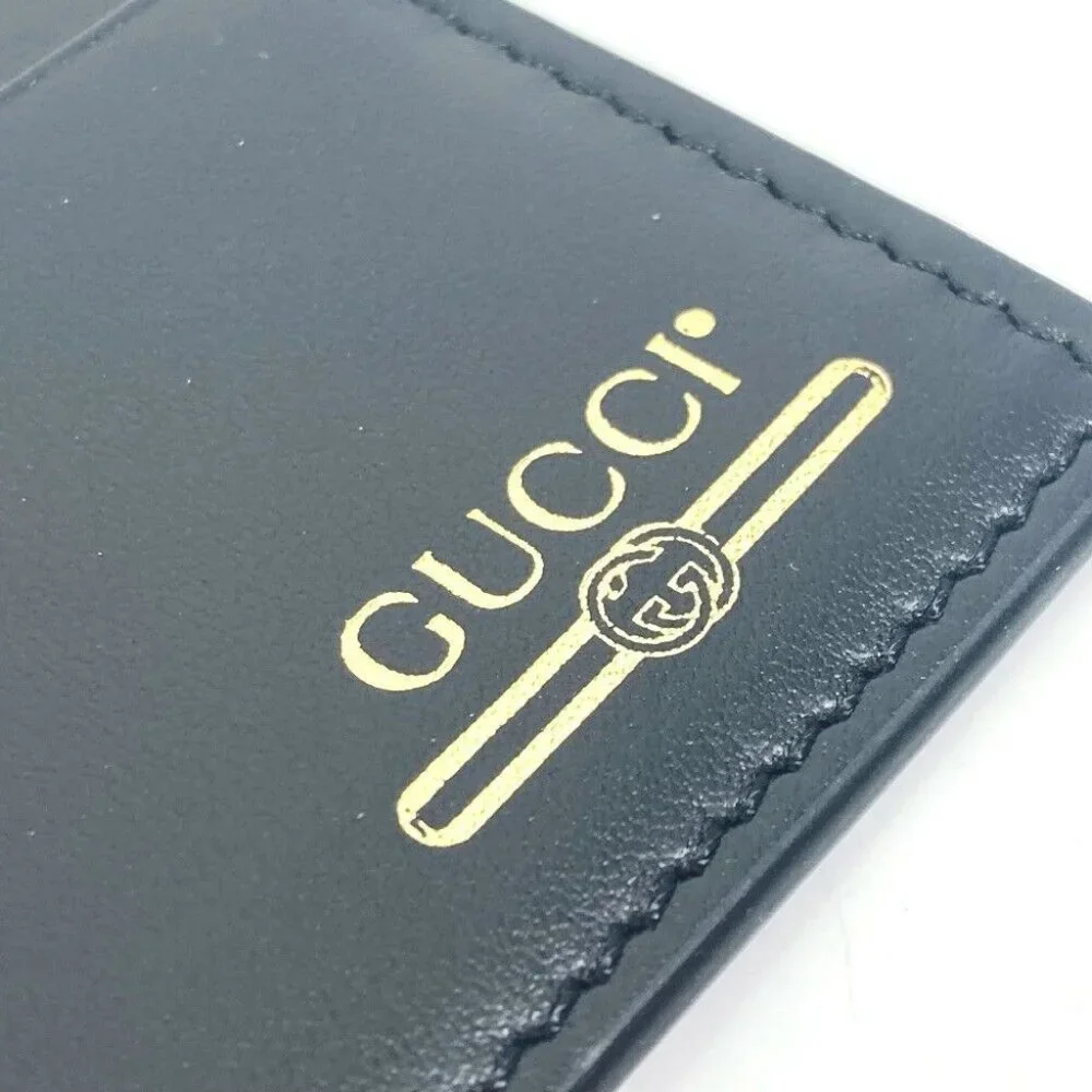 GUCCI logo name card holder Pass case Card Case